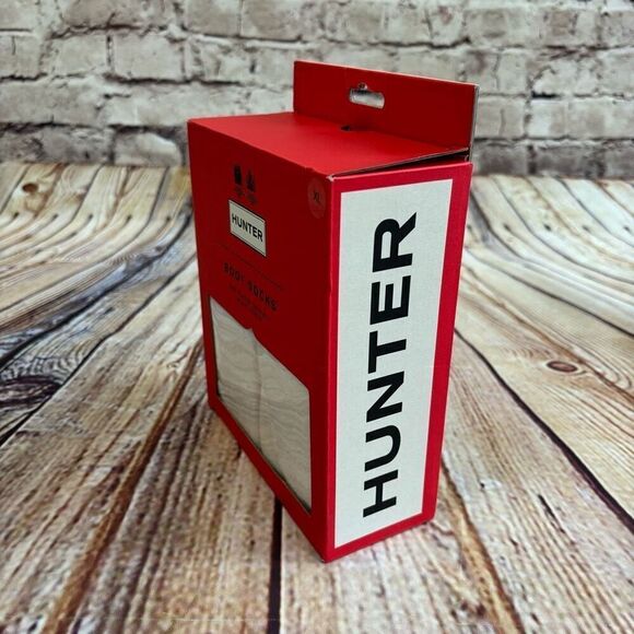 Hunter Recycled Fleece Boot Sock Short White NWT in Box Size XL - Picture 3 of 5